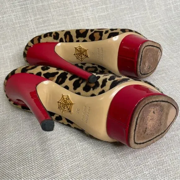 Charlotte Olympia Polly Leopard Calf Hair Pumps - Picture 12 of 14